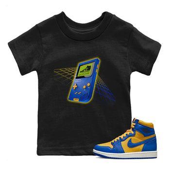 Jordan 1 Game Royal Varsity Maize Sneaker Match Tees Sneaker Game Boy Sneaker Tees Jordan 1 Game Royal Varsity Maize Sneaker Release Tees Kids Shirts