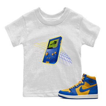 Jordan 1 Game Royal Varsity Maize Sneaker Match Tees Sneaker Game Boy Sneaker Tees Jordan 1 Game Royal Varsity Maize Sneaker Release Tees Kids Shirts
