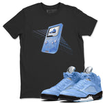 Jordan 5 UNC Jordan Shirts Sneaker Game Boy Sneaker Tees AJ5 UNC SNRT Sneaker Tees Unisex Shirts Black 1