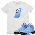 Jordan 5 UNC Jordan Shirts Sneaker Game Boy Sneaker Tees AJ5 UNC SNRT Sneaker Tees Unisex Shirts White 1