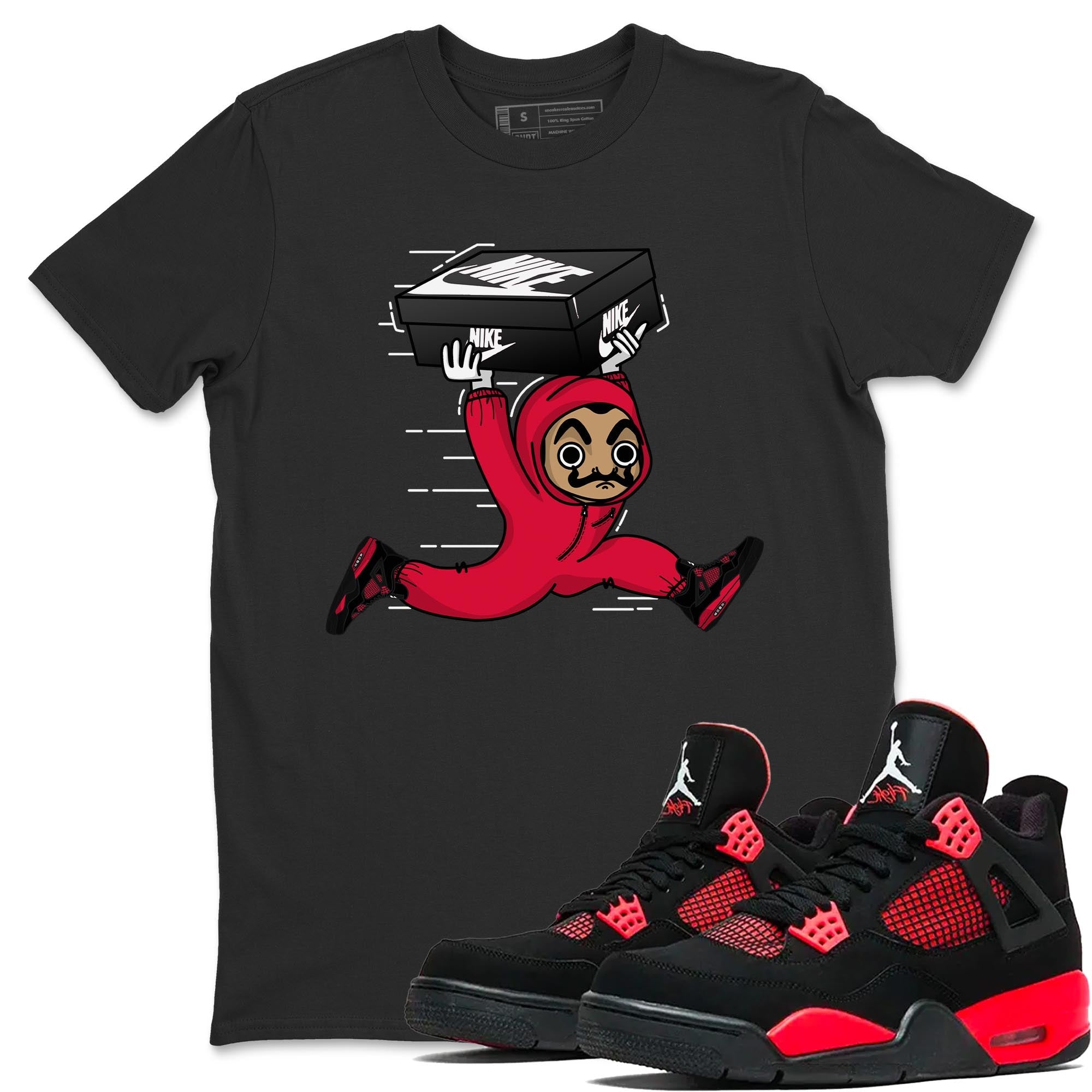 Jordan 4 Red Thunder Sneaker Match Tees Sneaker Heist Sneaker Tees Jordan 4 Red Thunder Sneaker Release Tees Unisex Shirts