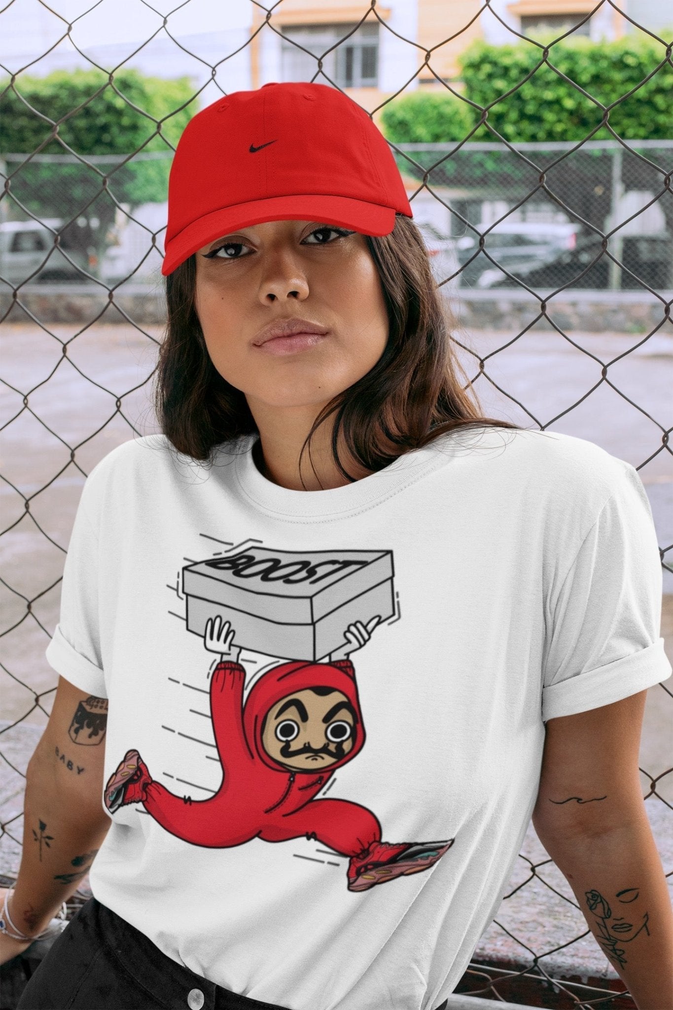 Yeezy 700 Hi-Res Red Sneaker Match Tees Sneaker Heist Sneaker Tees Yeezy 700 Hi-Res Red Sneaker Release Tees Unisex Shirts