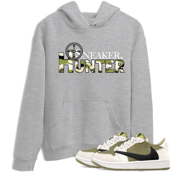 Air Jordan 1 X Travis Scott Golf Olive shirt to match jordans Sneaker Hunter sneaker tees Air Jordan 1 Travis Scott Golf SNRT Sneaker Release Tees Unisex Heather Grey 1 T-Shirt