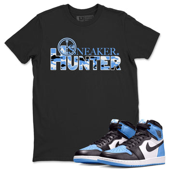 Air Jordan 1 Retro High OG UNC Toe shirt to match jordans Sneaker Hunter sneaker tees Air Jordan 1 High OG University Blue SNRT Sneaker Release Tees Unisex Black 1 T-Shirt