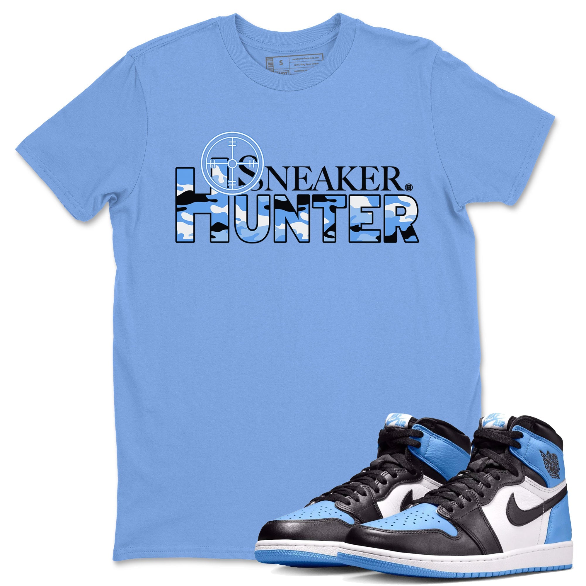 Air Jordan 1 Retro High OG UNC Toe shirt to match jordans Sneaker Hunter sneaker tees Air Jordan 1 High OG University Blue SNRT Sneaker Release Tees Unisex Carolina Blue 1 T-Shirt