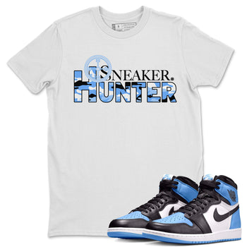 Air Jordan 1 Retro High OG UNC Toe shirt to match jordans Sneaker Hunter sneaker tees Air Jordan 1 High OG University Blue SNRT Sneaker Release Tees Unisex White 1 T-Shirt