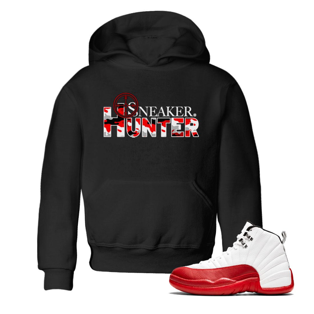 Air Jordan 12 Cherry shirt to match jordans Sneaker Hunter sneaker tees Air Jordan 12 Retro Cherry SNRT Sneaker Release Tees Baby Toddler Black 1 T-Shirt
