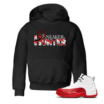 Air Jordan 12 Cherry shirt to match jordans Sneaker Hunter sneaker tees Air Jordan 12 Retro Cherry SNRT Sneaker Release Tees Baby Toddler Black 1 T-Shirt