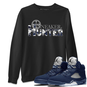 Air Jordan 5 Retro Midnight Navy shirt to match jordans Sneaker Hunter sneaker tees Air Jordan 5 Midnight Navy SNRT Sneaker Release Tees Unisex Black 1 T-Shirt