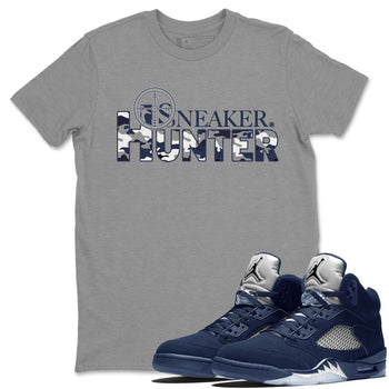Air Jordan 5 Retro Midnight Navy shirt to match jordans Sneaker Hunter sneaker tees Air Jordan 5 Midnight Navy SNRT Sneaker Release Tees Unisex Heather Grey 1 T-Shirt