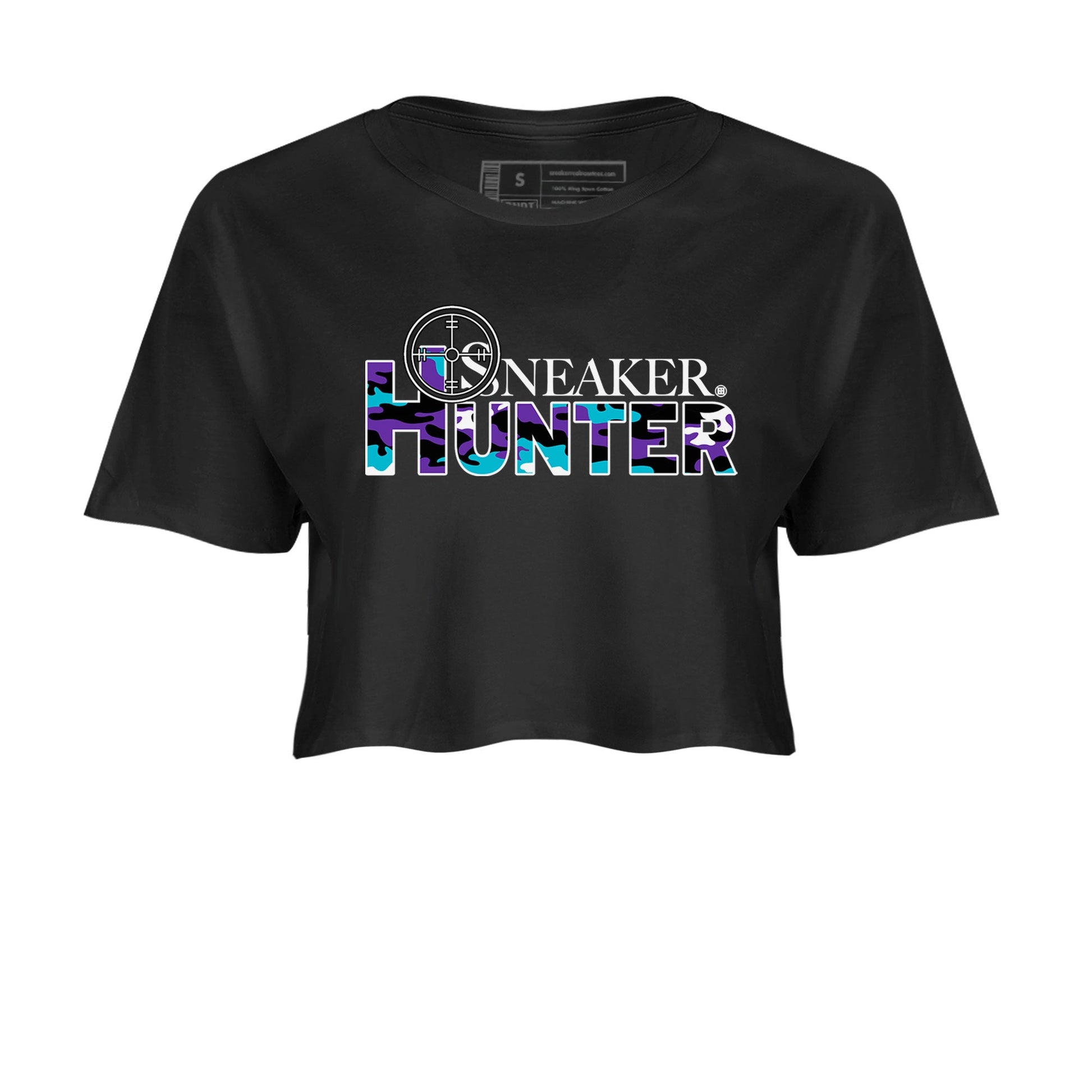 6s Aqua shirt to match jordans Sneaker Hunter sneaker tees Air Jordan 6 Aqua SNRT Sneaker Release Tees Black 2 Crop T-Shirt