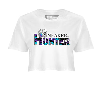 6s Aqua shirt to match jordans Sneaker Hunter sneaker tees Air Jordan 6 Aqua SNRT Sneaker Release Tees White 2 Crop T-Shirt