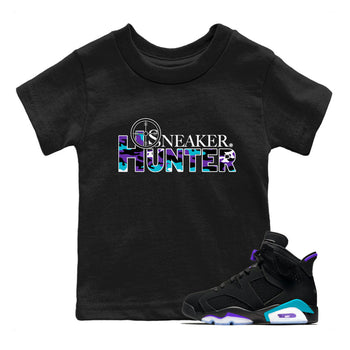 6s Aqua shirt to match jordans Sneaker Hunter sneaker tees Air Jordan 6 Aqua SNRT Sneaker Release Tees Baby Toddler Black 1 T-Shirt