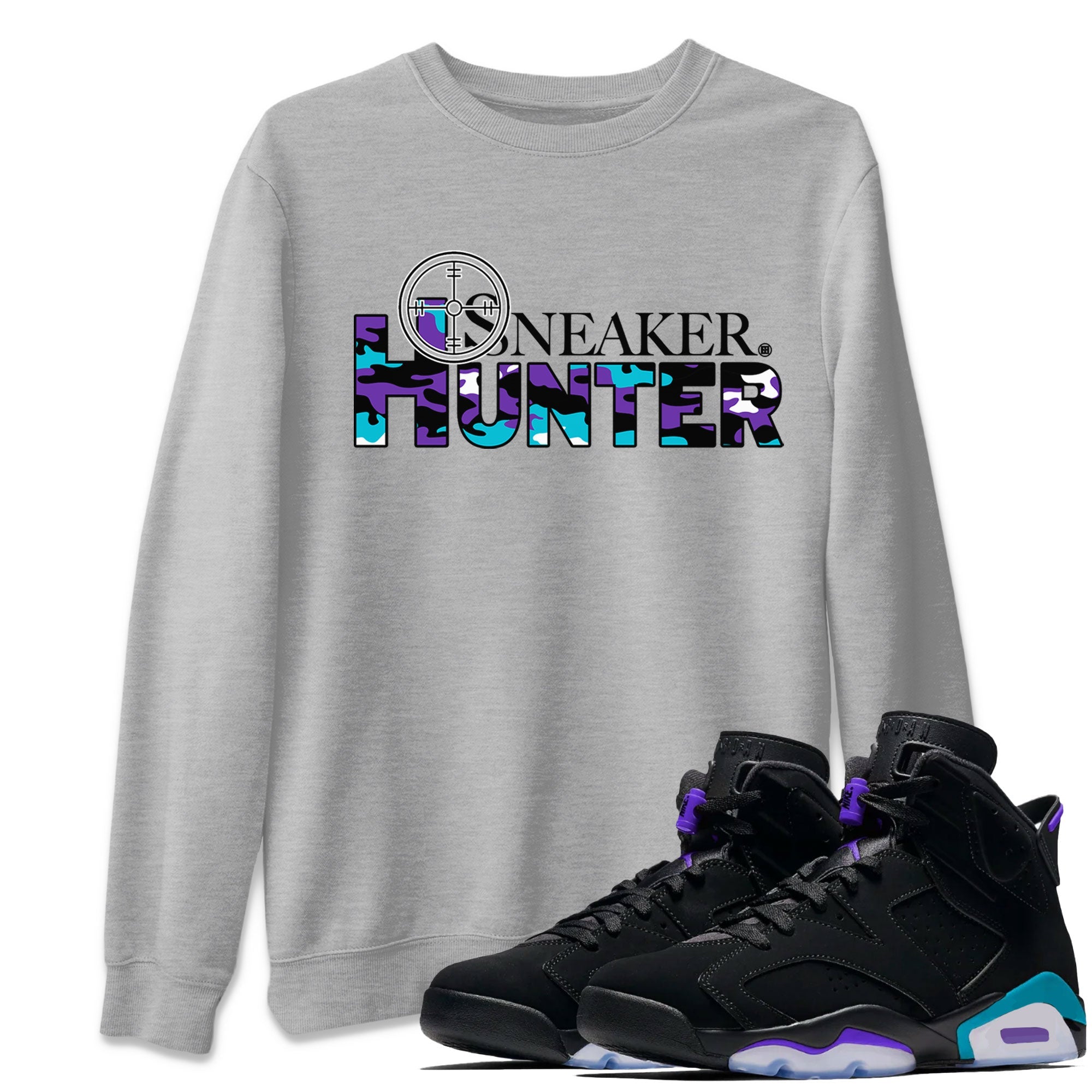 6s Aqua shirt to match jordans Sneaker Hunter sneaker tees Air Jordan 6 Aqua SNRT Sneaker Release Tees Unisex Heather Grey 1 T-Shirt