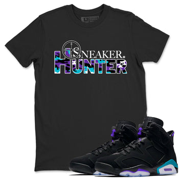 6s Aqua shirt to match jordans Sneaker Hunter sneaker tees Air Jordan 6 Aqua SNRT Sneaker Release Tees Unisex Black 1 T-Shirt