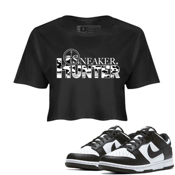Dunk Panda shirt to match jordans Sneaker Hunter sneaker tees Dunk Panda SNRT Sneaker Release Tees Black 1 Crop T-Shirt