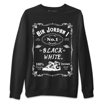 Jordan 1 Black White Sneaker Match Tees Sneaker Label Sneaker Tees Jordan 1 Black White Sneaker Release Tees Unisex Shirts