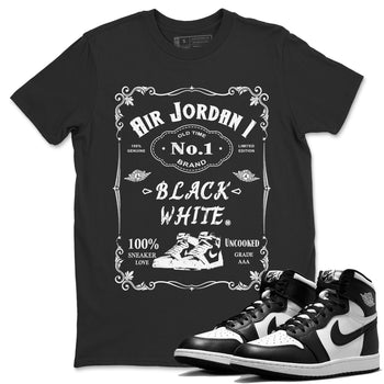 Jordan 1 Black White Sneaker Match Tees Sneaker Label Sneaker Tees Jordan 1 Black White Sneaker Release Tees Unisex Shirts