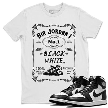 Jordan 1 Black White Sneaker Match Tees Sneaker Label Sneaker Tees Jordan 1 Black White Sneaker Release Tees Unisex Shirts