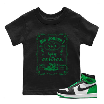 Air Jordan 1 Celtics Sneaker Match Tees Sneaker Label Sneaker Tees Air Jordan 1 Retro Celtics Sneaker Release Tees Kids Shirts Black 1