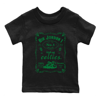 Air Jordan 1 Celtics Sneaker Label Baby and Kids Sneaker Tees Air Jordan 1 Retro Celtics Kids Sneaker Tees Washing and Care Tip