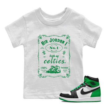 Air Jordan 1 Celtics Sneaker Match Tees Sneaker Label Sneaker Tees Air Jordan 1 Retro Celtics Sneaker Release Tees Kids Shirts White 1