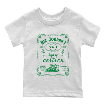 Air Jordan 1 Celtics Sneaker Match Tees Sneaker Label Sneaker Tees Air Jordan 1 Retro Celtics Sneaker Release Tees Kids Shirts White 2