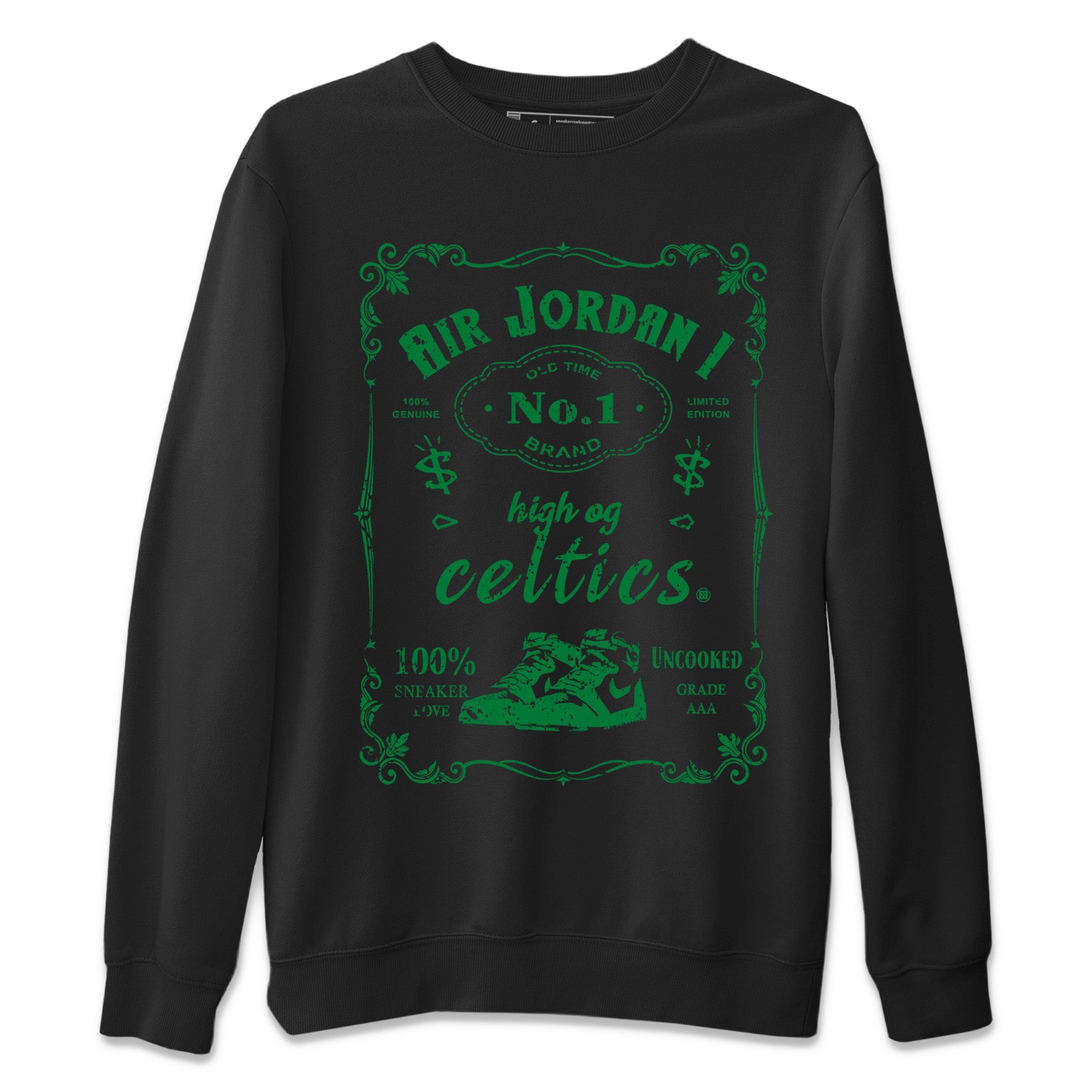 Air Jordan 1 Celtics Sneaker Match Tees Sneaker Label Sneaker Tees Air Jordan 1 Retro Celtics Sneaker Release Tees Unisex Shirts Black 2