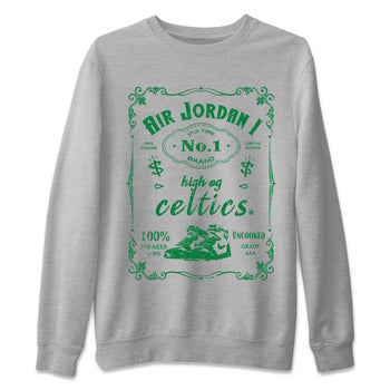 Air Jordan 1 Celtics Sneaker Match Tees Sneaker Label Sneaker Tees Air Jordan 1 Retro Celtics Sneaker Release Tees Unisex Shirts Heather Grey 2