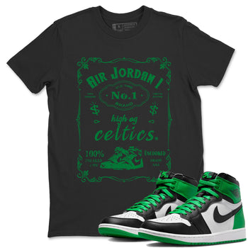Air Jordan 1 Celtics Sneaker Match Tees Sneaker Label Sneaker Tees Air Jordan 1 Retro Celtics Sneaker Release Tees Unisex Shirts Black 1
