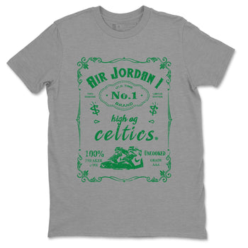 Air Jordan 1 Celtics Sneaker Match Tees Sneaker Label Sneaker Tees Air Jordan 1 Retro Celtics Sneaker Release Tees Unisex Shirts Heather Grey 2