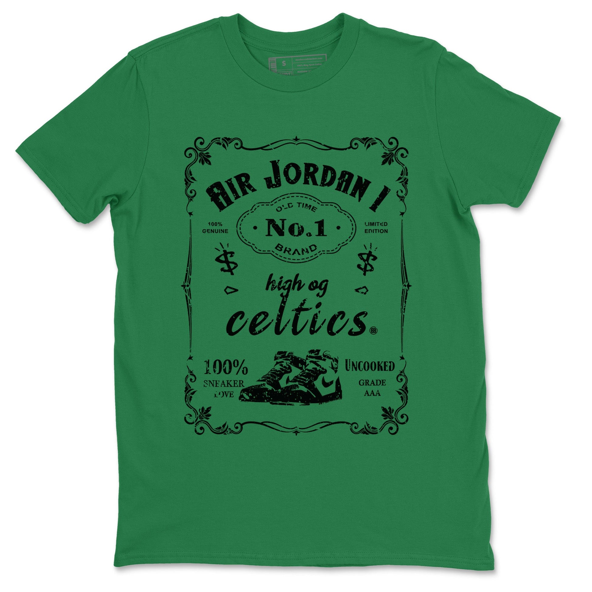 Air Jordan 1 Celtics Sneaker Match Tees Sneaker Label Sneaker Tees Air Jordan 1 Retro Celtics Sneaker Release Tees Unisex Shirts Kelly Green 2