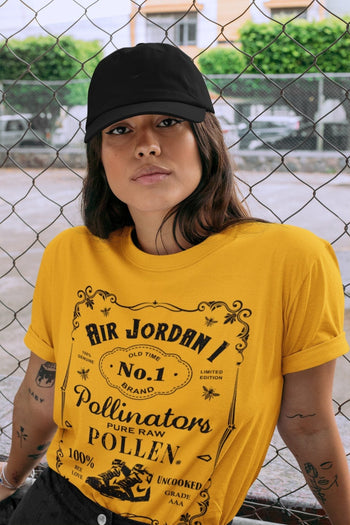 Jordan 1 Pollen Sneaker Match Tees Sneaker Label Sneaker Tees Jordan 1 Pollen Sneaker Release Tees Unisex Shirts