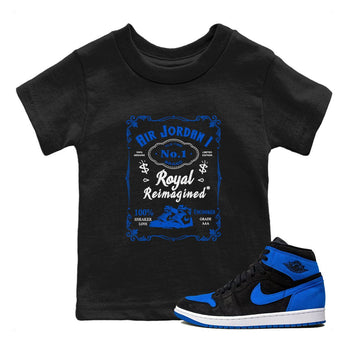 Jordan 1 High OG Royal Reimagined shirt to match jordans Sneaker Label sneaker tees Air Jordan 1 Royal Reimagined SNRT Sneaker Tees Baby Toddler Black 1 T-Shirt