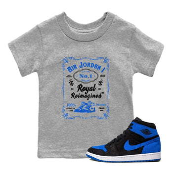 Jordan 1 High OG Royal Reimagined shirt to match jordans Sneaker Label sneaker tees Air Jordan 1 Royal Reimagined SNRT Sneaker Tees Baby Toddler Heather Grey 1 T-Shirt