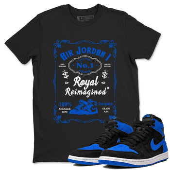 Jordan 1 High OG Royal Reimagined shirt to match jordans Sneaker Label sneaker tees Air Jordan 1 Royal Reimagined SNRT Sneaker Tees Unisex Black 1 T-Shirt