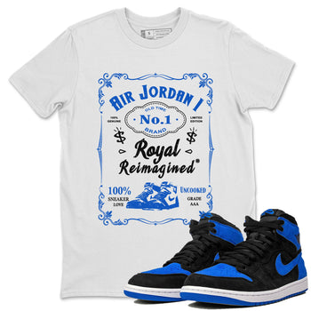 Jordan 1 High OG Royal Reimagined shirt to match jordans Sneaker Label sneaker tees Air Jordan 1 Royal Reimagined SNRT Sneaker Tees Unisex White 1 T-Shirt