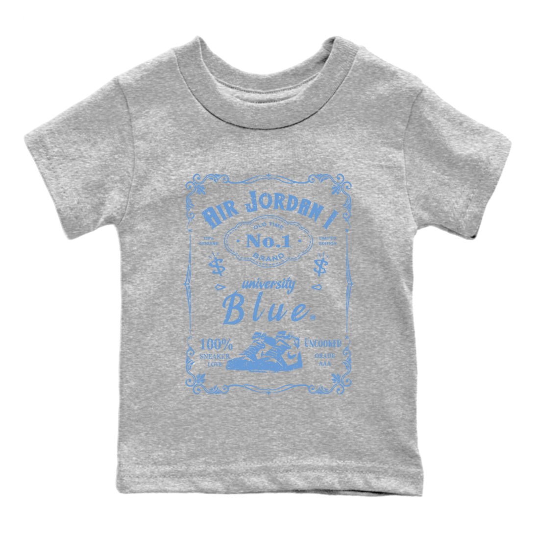 Air Jordan 1 Retro High OG UNC Toe Shirt to match Jordans Sneaker Label Sneaker Tees Air Jordan 1 High OG UNC Toe SNRT Sneaker Release Tees Kids and Baby Tees Heather Grey 2