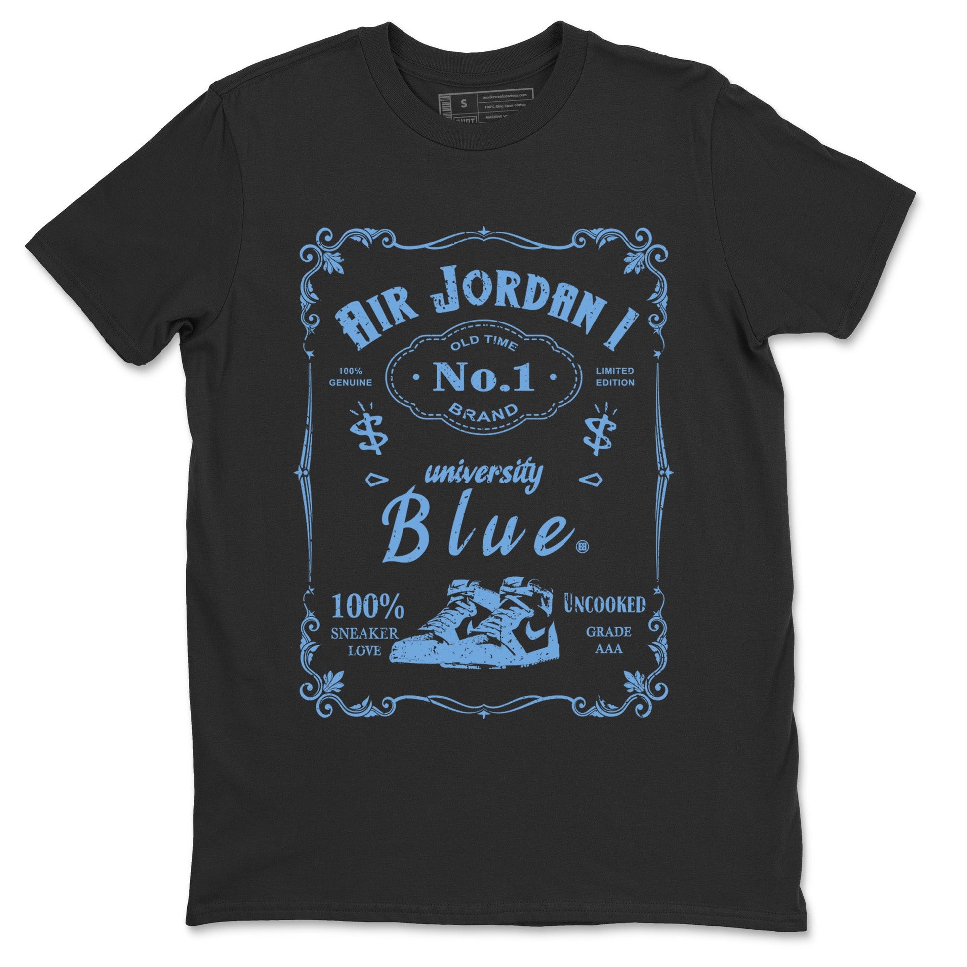 Air Jordan 1 Retro High OG UNC Toe Shirt to match Jordans Sneaker Label Sneaker Tees Air Jordan 1 High OG UNC Toe SNRT Sneaker Release Tees Crew Neck T-Shirts Black 2