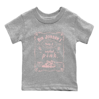 Air Jordan 1 Washed Pink Sneaker Match Tees Sneaker Label Sneaker Tees Air Jordan 1 High OG WMNS Washed Pink Sneaker Release Tees Kids Shirts Heather Grey 2