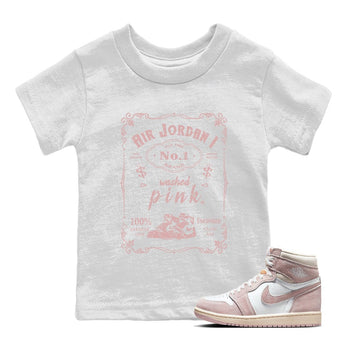 Air Jordan 1 Washed Pink Sneaker Match Tees Sneaker Label Sneaker Tees Air Jordan 1 High OG WMNS Washed Pink Sneaker Release Tees Kids Shirts White 1