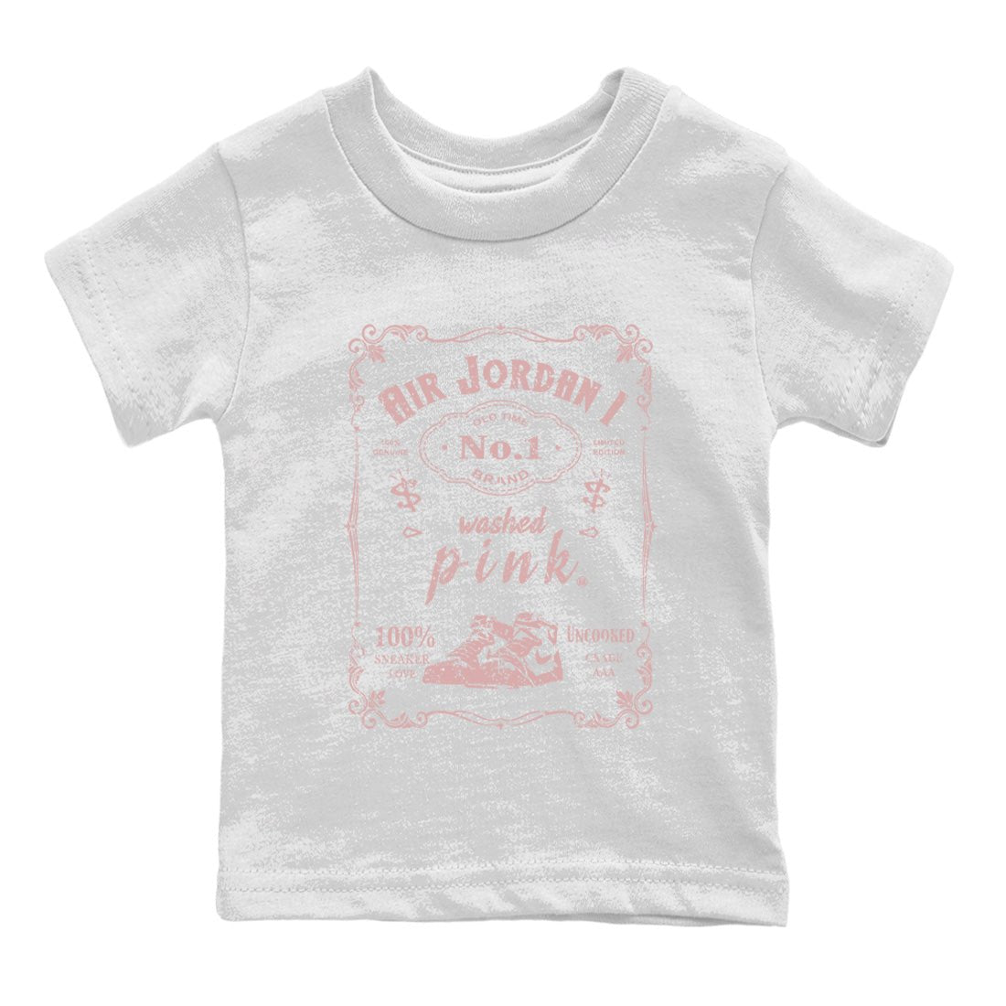 Air Jordan 1 Washed Pink Sneaker Match Tees Sneaker Label Sneaker Tees Air Jordan 1 High OG WMNS Washed Pink Sneaker Release Tees Kids Shirts White 2