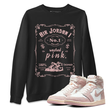 Air Jordan 1 Washed Pink Sneaker Match Tees Sneaker Label Sneaker Tees Air Jordan 1 High OG WMNS Washed Pink Sneaker Release Tees Unisex Shirts Black 1