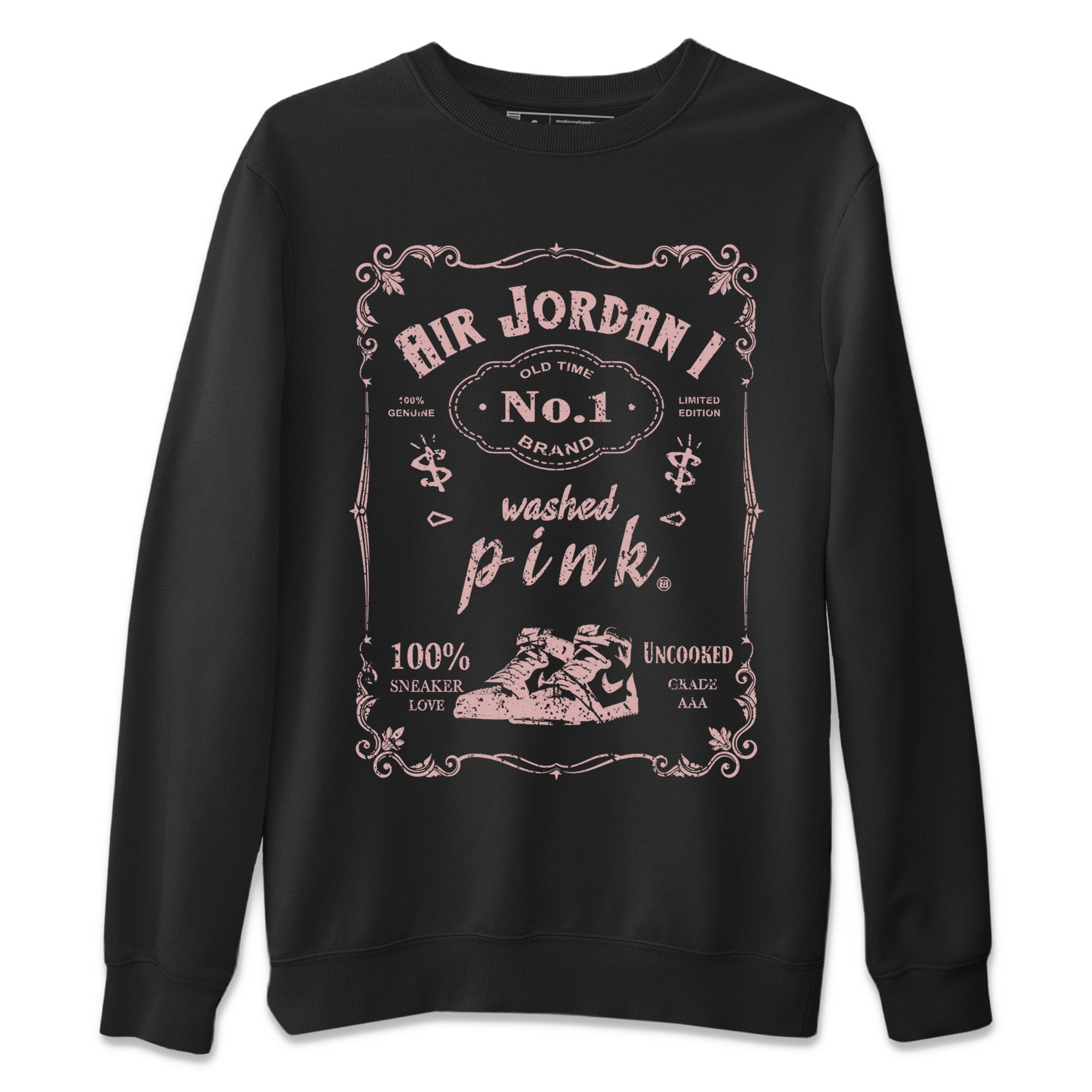 Air Jordan 1 Washed Pink Sneaker Match Tees Sneaker Label Sneaker Tees Air Jordan 1 High OG WMNS Washed Pink Sneaker Release Tees Unisex Shirts Black 2
