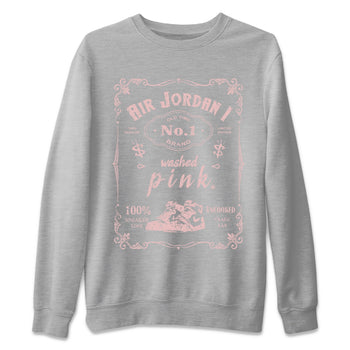 Air Jordan 1 Washed Pink Sneaker Match Tees Sneaker Label Sneaker Tees Air Jordan 1 High OG WMNS Washed Pink Sneaker Release Tees Unisex Shirts Heather Grey 2