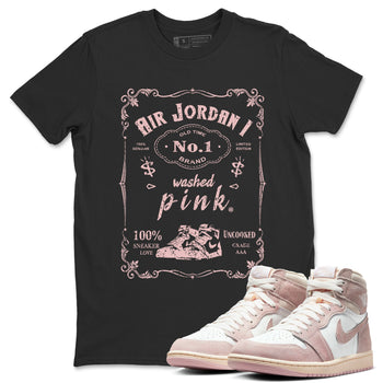 Air Jordan 1 Washed Pink Sneaker Match Tees Sneaker Label Sneaker Tees Air Jordan 1 High OG WMNS Washed Pink Sneaker Release Tees Unisex Shirts Black 1