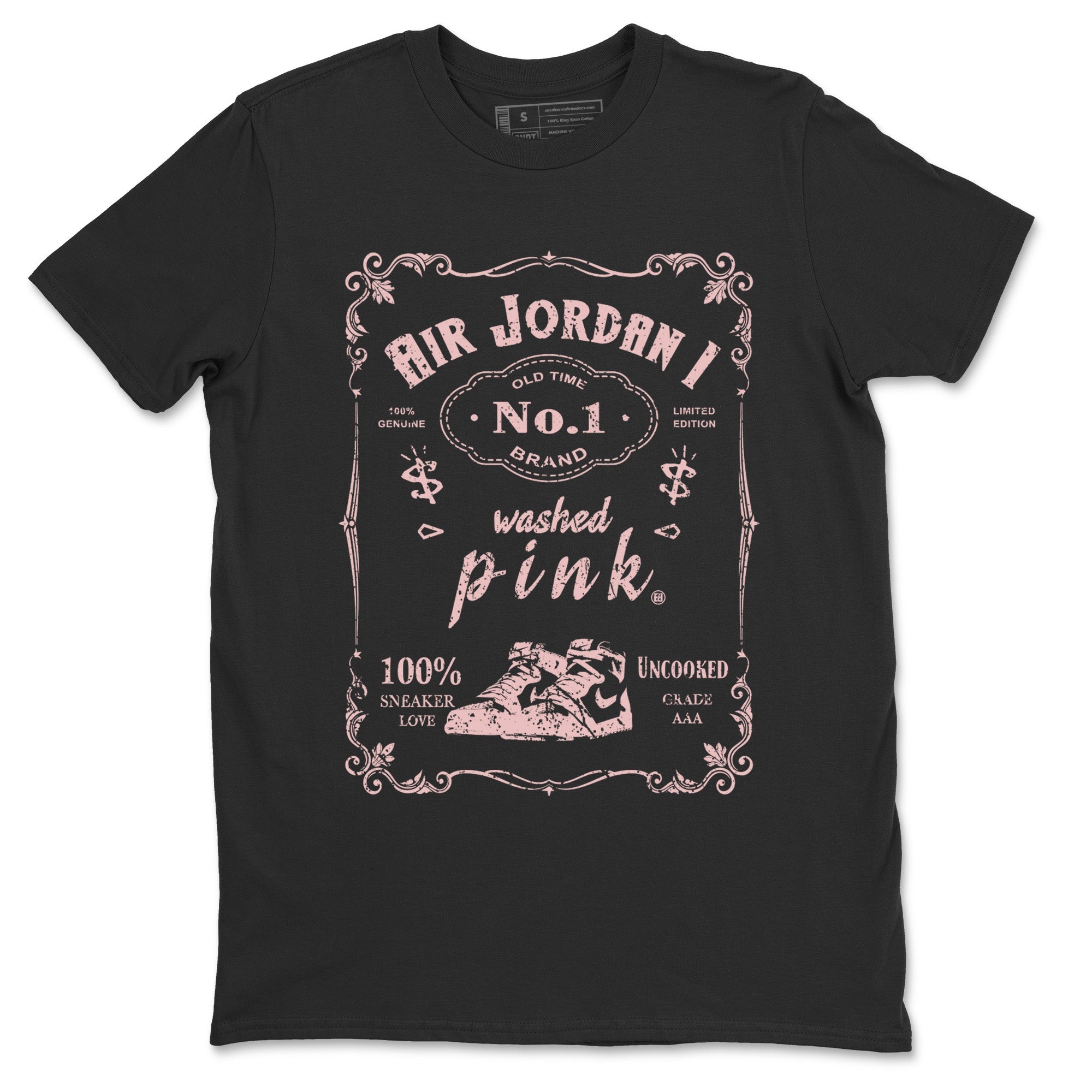 Air Jordan 1 Washed Pink Sneaker Match Tees Sneaker Label Sneaker Tees Air Jordan 1 High OG WMNS Washed Pink Sneaker Release Tees Unisex Shirts Black 2