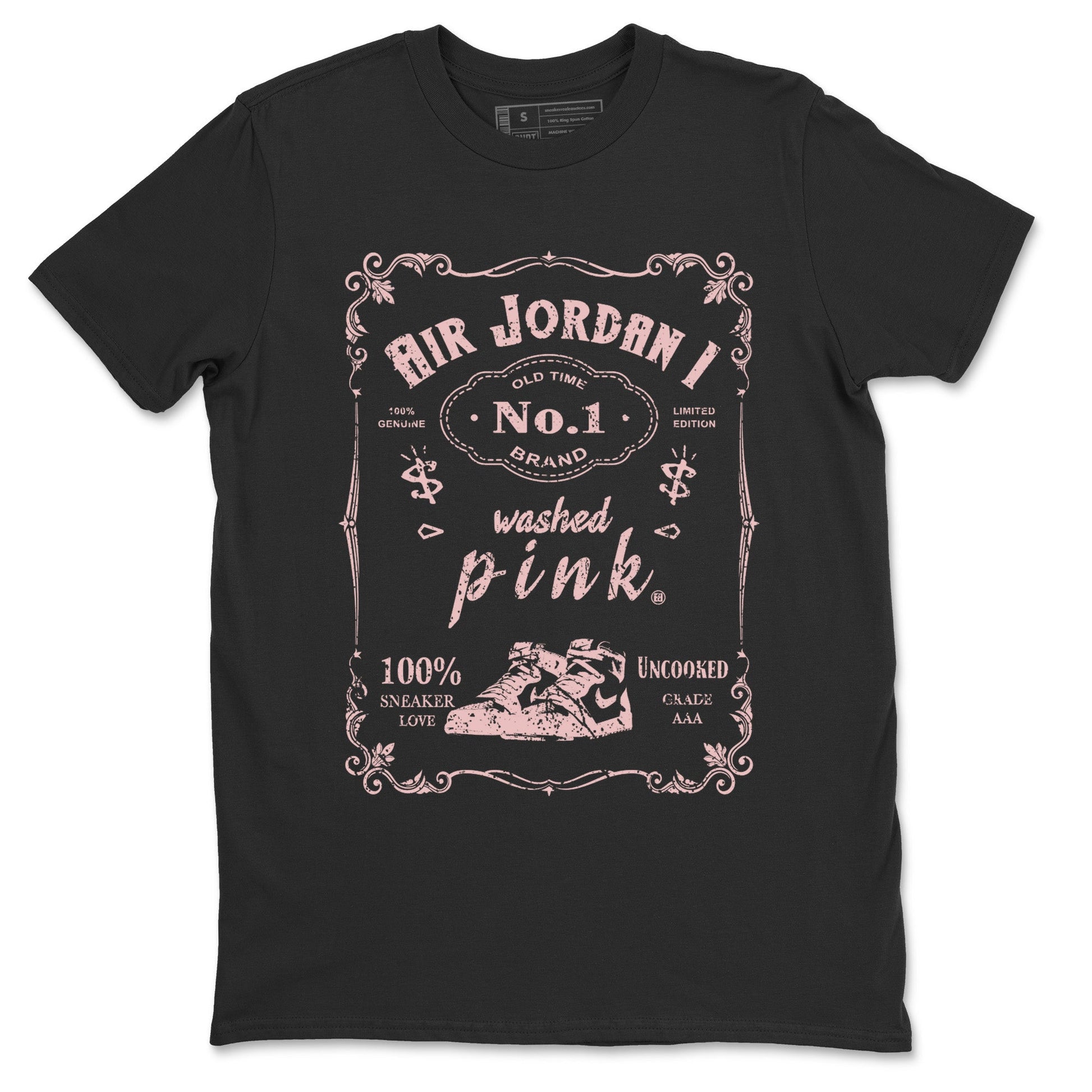 Air Jordan 1 Washed Pink Sneaker Match Tees Sneaker Label Sneaker Tees Air Jordan 1 High OG WMNS Washed Pink Sneaker Release Tees Unisex Shirts Black 2