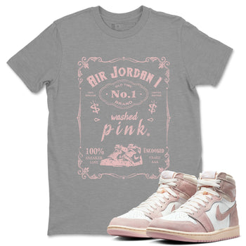 Air Jordan 1 Washed Pink Sneaker Label Crew Neck Sneaker Tees Air Jordan 1 High OG WMNS Washed Pink Sneaker T-Shirts Size Chart