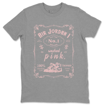 Air Jordan 1 Washed Pink Sneaker Match Tees Sneaker Label Sneaker Tees Air Jordan 1 High OG WMNS Washed Pink Sneaker Release Tees Unisex Shirts Heather Grey 2